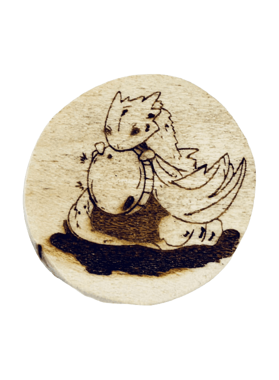 Book Dragon Coin, engraved poplar