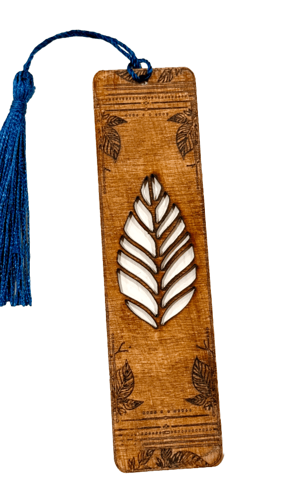 Leaf Bookmark, engraved poplar
